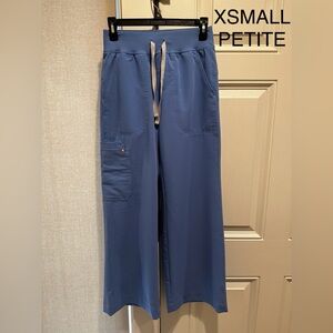 Figs Isabel Wide Leg Scrub Bottoms Ceil Blue XSP